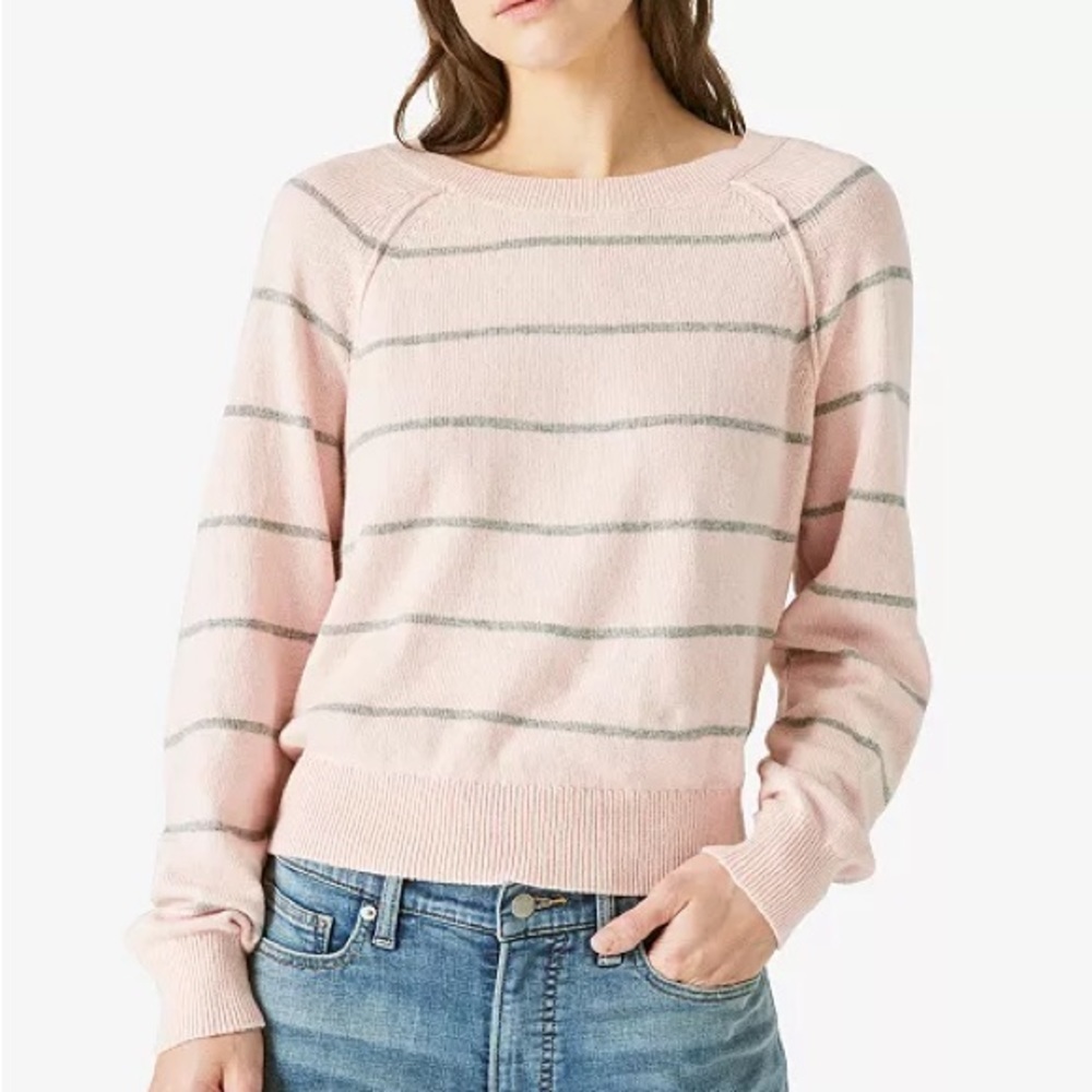 LUCKY BRAND Crew-Neck Pullover Cashmere Blend Sweater Size Large